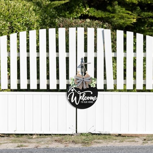 12 Inch 3D Welcome Sign for Front Door- Farmhouse Welcome Door Sign for Front Porch Decor，Wooden Door Decorations Outdoor Hanging Home Signs，Door Wreaths for Front Door Outside All Season - Image 6