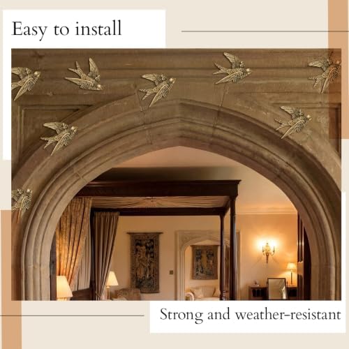 10 Piece Vintage Swallow Wall Decor, 4.7 Inch 3D Resin Bird Sculptures - Image 5