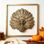 Animal Heads Wall Decor ( Includes Metal Frame) Christmas Indoor Decor Resin Animals Sculptures Head Wall Hanging Thanksgiving Decoration Gold vintage Wall Sculpture for Living Room Bedroom Office(Turkey) by Newinhome