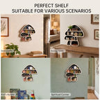 Cute Mushroom Decor, Wooden Mushroom Wall Shelf Crystal Display Shelves - Image 7