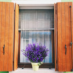 XLFAQXM 8 Pack Artificial Plants Flowers Grass Shrubs Lavender No Fade Faux Plastic Flowers Outdoor for Farmhouse Garden Porch Patio Indoor Wedding Decoration Greenery Fake Plants uv Resistant - Image 5