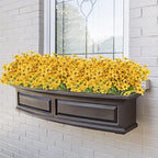 Outdoor Artificial Fake Flowers Plants - 24 Bundles Outside Artificial Violet Plastic Faux Flowers Outdoor Shrubs for Indoor Outside Decor(Yellow) - Image 5