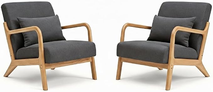 Set of 2 Mid Century Modern Accent Chair by Unknown