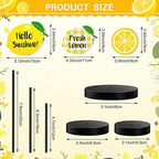 Maitys 3 Pcs Summer Lemon Wooden Table Decor Yellow Lemon Tiered Tray Decor - Image 3