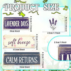 Spring Decoration For Home Wooden Lavender Tiered Tray Decor Rustic Spring Block Sign with Lavender Farmhouse Tabletop Spring Decor Centerpiece for Tables Seasonal Home Easter Decor - Image 4
