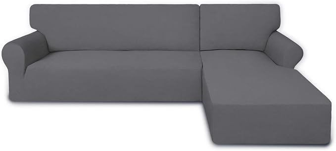 PureFit Stretch Sectional Couch Covers 2 pcs Non Slip L Shape Sofa Cover | by PureFit