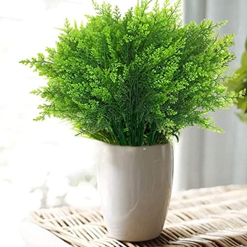 CATTREE Artificial Fern Shrubs, Plastic Boston Leaves Bushes Green Grass Fake Plants for Indoor Outdoor Garden Verandah Kitchen Office Party Table Centerpieces Wedding Christmas Decoration - 4 Pack - Image 6