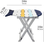 Fish-Shaped Coastal End Table, Folding Wooden Nautical Coffee Table, Rustic - Image 3