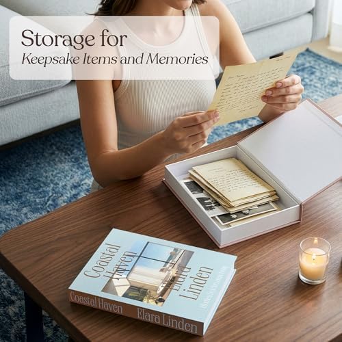 MESMOS Decorative Books for Shelves, Coffee Table Decor Faux Books for Decoration, Works as Hidden Storage Box, Magnetic Closure, Linen Texture, Packaged in another Aesthetic Fake Book (Home & Living) - Image 6