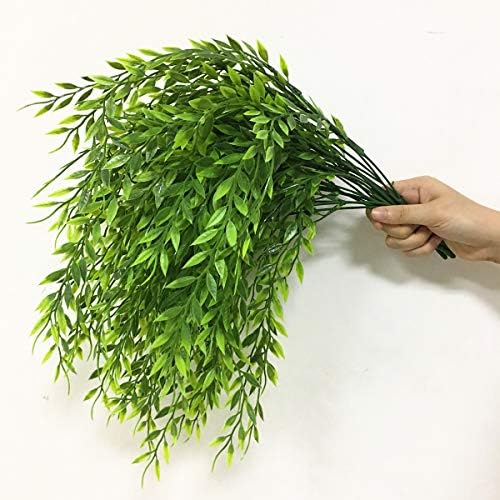 CATTREE Artificial Weeping Willow, Plastic Plants Greenery Leaves Fake Hanging Vine Faux Ivy Garland UV Resistant for Indoor Outdoor Garden Baskets Wedding Party Table Decor Decoration 4 Pack - Image 2