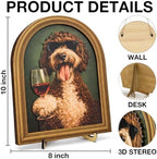 3D Funny Gentleman Dog Wall Art Sign for Bar Decor, Drinking Dog Portrait Wall Decor, 8x10 Inch - Image 2