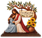 Christian Gifts for Women, Baptism Gifts for Girls, Confirmation Gifts for Girls, Jesus Matthew 28:20 Wood Acrylic Plaque, Inspirational Religious Desk Decor, Bible Verse Shelf Display, Faith Keepsake by KATINAT