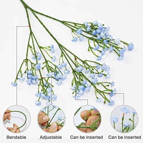 Olrla Blue Artificial Baby Breath Flowers 10pcs for for Wedding Decor - Image 2