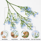 Olrla Artificial Gypsophila Flowers Mixed Colors, 10PCS Real Touch Fake Baby Breath Flower Bulk for Wedding Bouquets Floral Arrangement DIY Home Office Table Decoration (Blue and White) - Image 3