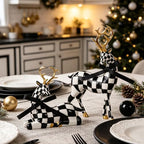WDS WONDROUS Christmas Decorations Deer Figurines Black White Table Decor - Image 2