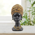 Smadeer African Statue for Home Decor, Women Bust Figurine Antique Gold - Image 6