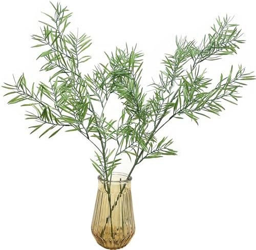 Artificial Plants Fake Plant Simulation Bamboo Leaf Tall 31 Inch, Faux Reed Plastic Leaves Faux Greenery Bushes Flexible Branches Stems for Indoor Outdoor Decor Wedding Party DIY Decoration - 2 Pack - Image 2