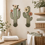 flangairy 2 Pcs Metal Cactus Wall Art, Southwestern Decor for Bathroom - Image 7