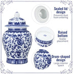 10 inch Blue and White Ginger Jar, Medium Chinoiserie Ginger Jar - Image 3