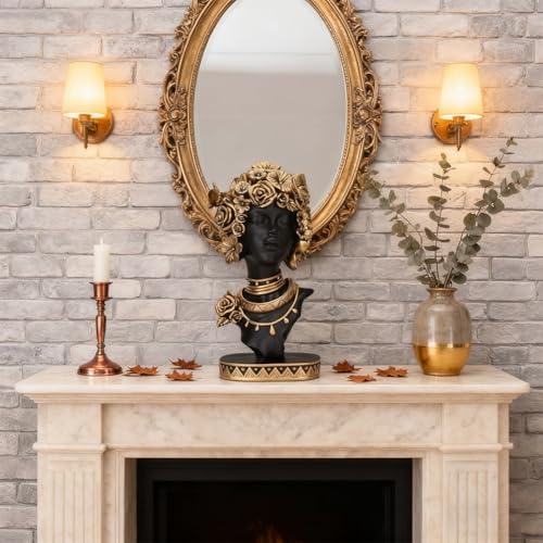 African American Woman Bust Statue, Vintage African Figurines and Sculptures, Elegant Art Decor for Home and Office, Ornamental Accent for Living Room, Bookshelf – Perfect Housewarming Gift - Image 4