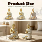 Gold Sitting Buddha Statue Decor Meditation Gifts Zen Art Indoor Statue - Image 3