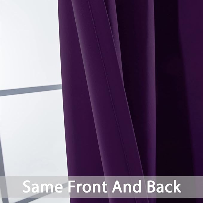 Yakamok Room Darkening Curtains 62x84 inch Length Purple-Living Room | 2 panels - Image 4