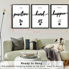 3D Wood Inspirational Wall Art, Framed Motivational Office Wall Decor, Positive Affirmations Wall Decor for Home Office Bedroom Living Room (Ready to Hang, 12x16 Inch, Set of 3, Framed) - Image 5