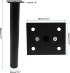 Set of 4 Aluminum Alloy Furniture Legs 12 Inch Height, 1.5 Inch Diameter - Image 2