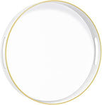 MAONAME White Decorative Tray for Coffee Table, Modern Round Serving Tray by MAONAME