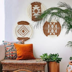 3Pcs Macrame Wall Hanging Boho Handmade Round Geometric Woven 10.2"W*10.2"L - Image 3