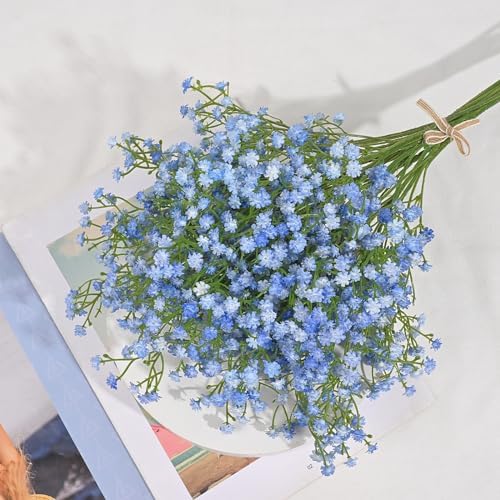 Dolicer 15 Pcs Babys Breath Artificial Flowers Blue Fake Babys Breath - Image 6