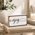 3x5 Inspirational Wooden Block Sign, Enjoy the Little Things, Rustic - Image 4
