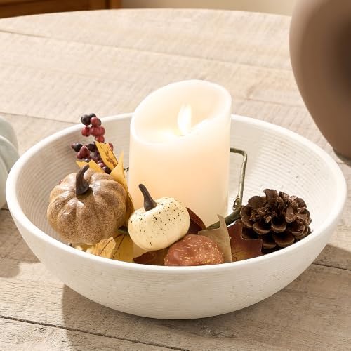Ceramic Decorative Table Bowl Trays Home Room Decor Farmhouse (10" Rustic) by VanseliaHome