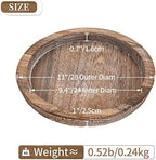 Hanobe Wooden Coffee Table Trays, 2PC Decorative Round Candle Holder Plate - Image 6