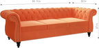 Chesterfield 3 Seater Sofa, Modern Velvet Tufted Couch 3 Seater - Image 2