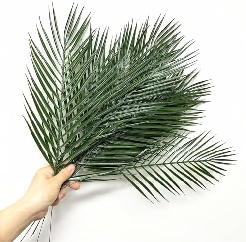 Artificial Palm Leaves Stems Greenery Tropical Palm Leaves 12 Pcs, Faux Monstera Plants for Palm Sunday Flower Arrangement Home Kitchen Table Decor, Wedding Birthday Party Indoor Outdoor Decoration - Image 6