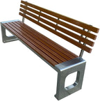 LITFAD Outdoor Indoor Bench Stainless Steel Metal Park Bench - Image 3