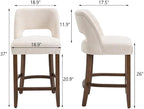 VKNOW Bar Stools Set of 6, Upholstered Counter Height Bar Stools, Modern - Image 2