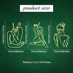 Photect 3 Pcs Metal Wall Art Minimalist Woman Line Decor, Elegant, Gold - Image 3
