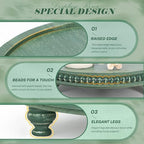 EOSAHR Beaded Round Display Riser for Farmhouse Home Decor, Green - Image 6