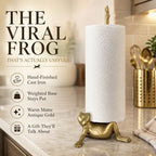 WallCharmers Gold Frog Paper Towel Holder & Metal Toilet Paper Holder Stand - Image 2