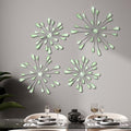 Hicarer 4 Pcs Starburst Wall Decor, Bling Metal Wall Art, Green by Hicarer