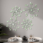 Hicarer 4 Pcs Starburst Wall Decor, Bling Metal Wall Art, Green by Hicarer
