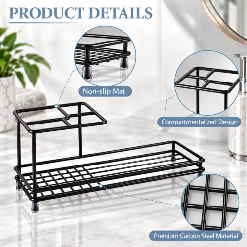 Toothbrush Holders Toothpaste Organizer Bathroom Accessories, Black - Image 4