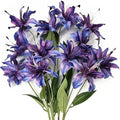 Artificial Lily Flowers, Fake Silk Flower Long Stem Artificial Stargazer Lilies with Full Bloom Faux Tiger Bouquets for Home Decor Wedding Party Hotel Floral Arrangement DIY Decoration – Purple 4 Pack by CATTREE