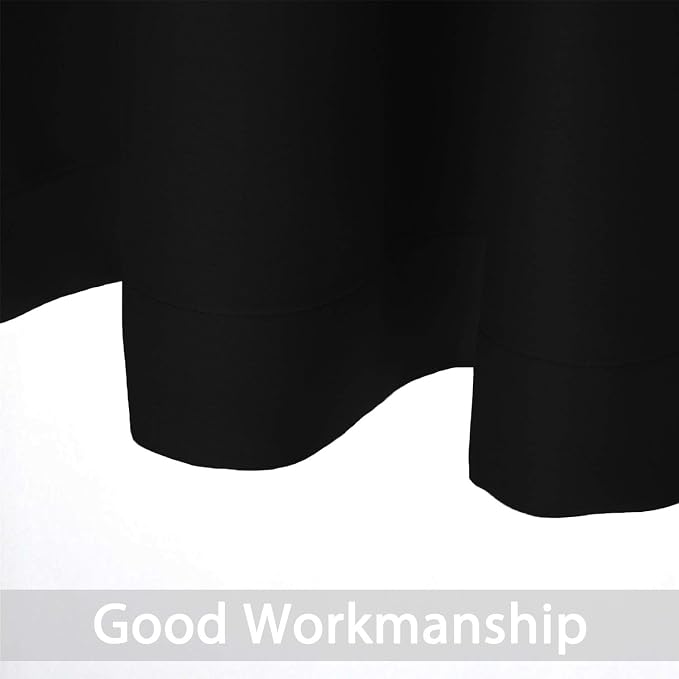 Yakamok Black Room Darkening Window Curtains 52x36 Inch - Image 2
