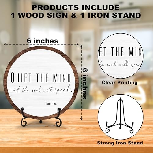 Spiritual Home Decor, Quiet The Mind And The Soul Will Speak Wood Decor Sign, Yoga Room Meditation Room Decor For Table Shelf, Inspirational Gifts For Woman Man Family Friend -a16 - Image 2