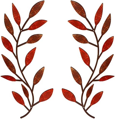Zhengmy 2 Pcs Metal Leaf Wall Art Vine Branch Decor,Autumn Color by Zhengmy