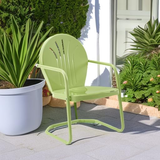 Crosley Furniture Griffith Outdoor Chair, Retro Metal Patio Chairs - Image 2