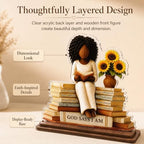 African American Christian Gifts for Women, God Says I Am Girls Desk Plaque - Image 4